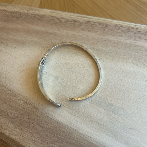 Vintage Alpaca Mexico Bangle with Inlay Design - Picture 4 of 4